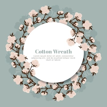 Vector Cotton Wreath