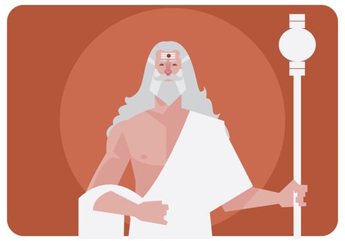 Guru With Cane Vector