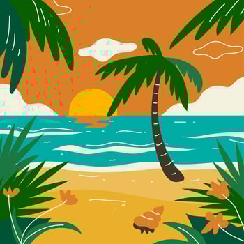 Tropical Landscape Beach vector