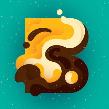letter B typography vector