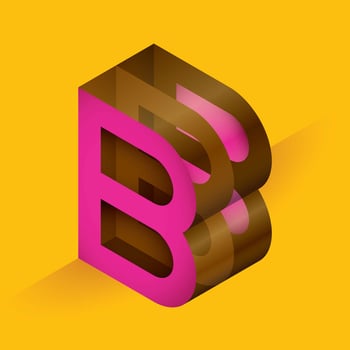 letter B typography vector