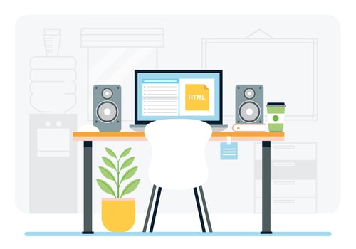 Vector Designer Work Station Illustration