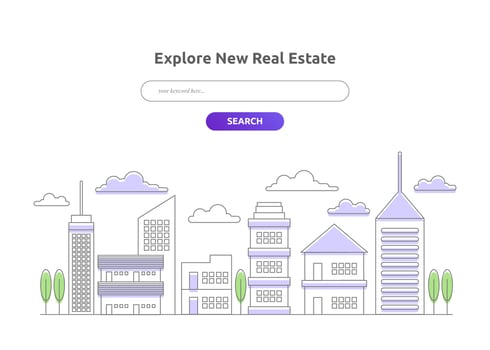 Real Estate Landing Page Vector Template