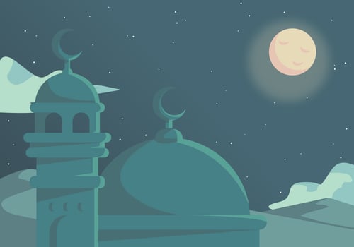 Ramadhan In Dessert Vector 