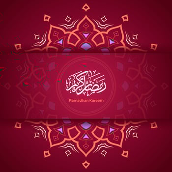 Ramadan Kareem Mandala Pattern Magenta Background Vector