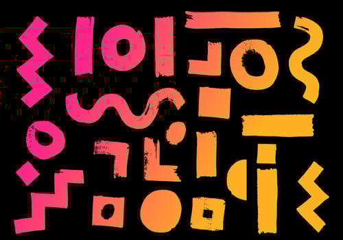 memphis pattern brush strokes vector