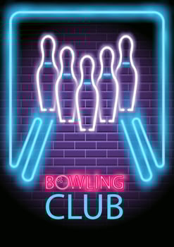 Neon Bowling vector