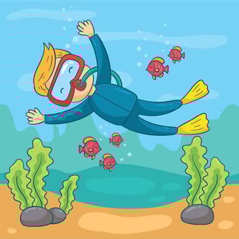 Scuba Diving Vector