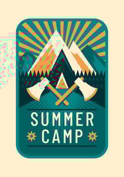 summer camp patch vector