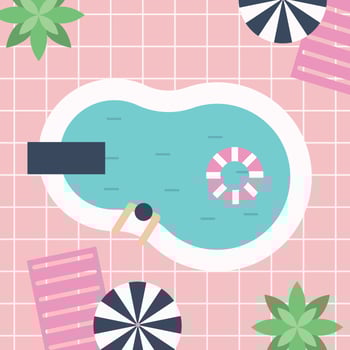 Cute Vintage Pool vector