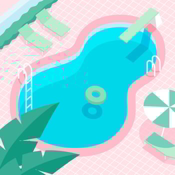 Vintage Swimming Pool Vector