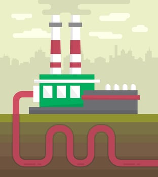 Vector Landscape About Pollution