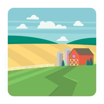 Flat Farm Landscape vector