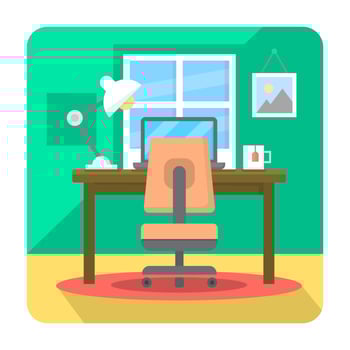 Flat Home Office vector
