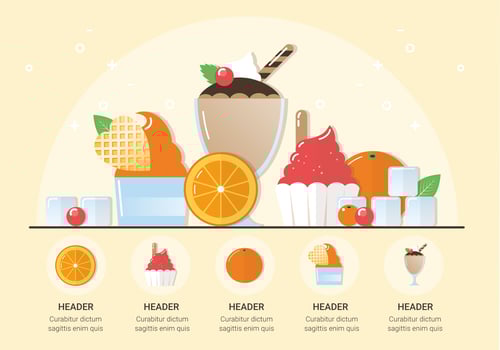 Vector Fresh Ice Cream Illustration