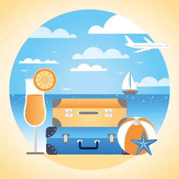 Vector Summer Vacation Design Illustration