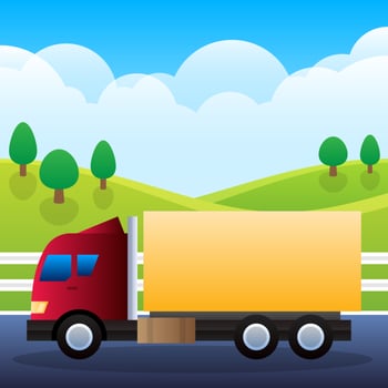 Transportation Truck For Cargo Isolated On Background Illustration vector