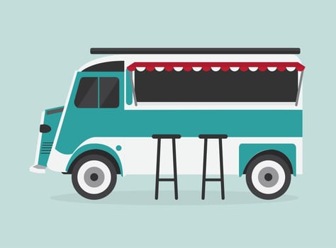 Blue Food Truck vector