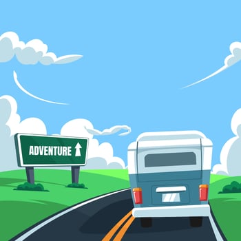 Adventure Ahead Road Trip  vector