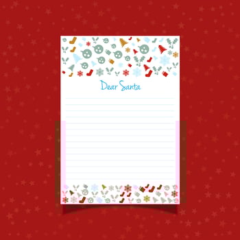 Christmas letter to Santa vector