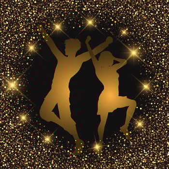 Glitter party people  vector
