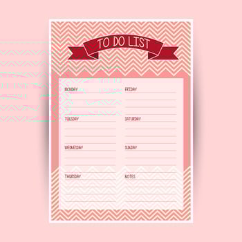 Weekly to do list vector