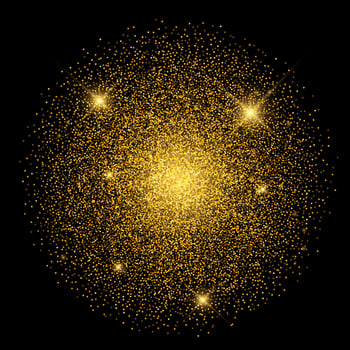 Gold glitter confetti circle  vector