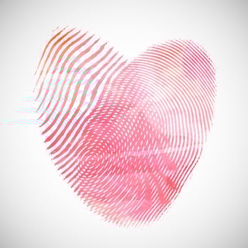 Watercolor fingerprint hearts vector