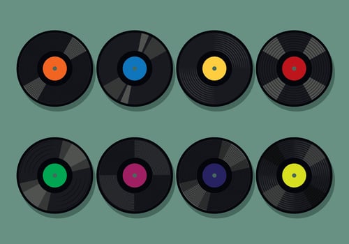 Vinyl Records Set vector