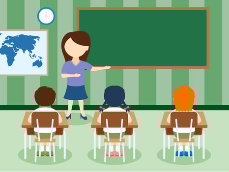 Unique Classroom With Kids Vectors