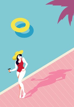 Vintage Swimming Pool Concept vector