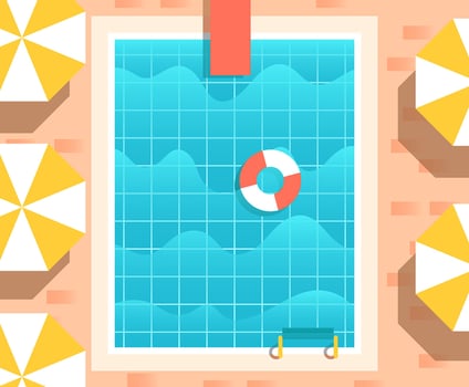 Vintage Swimming Pool Illustration vector