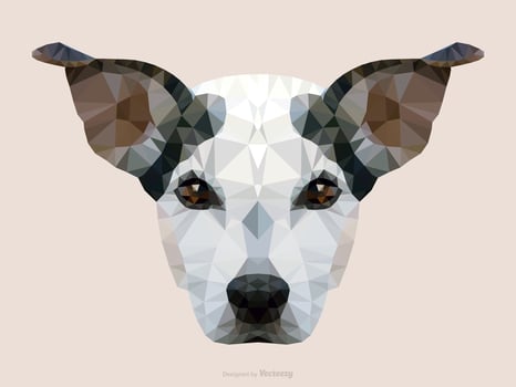 Abstract Jack Russel Dog Portrait In Low Poly Vector Design