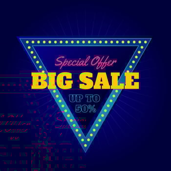 Neon Sale Vector Background
