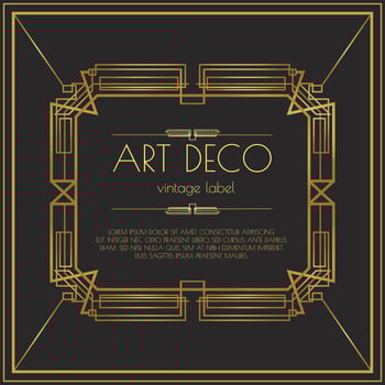 Gold Art Deco Vector Label