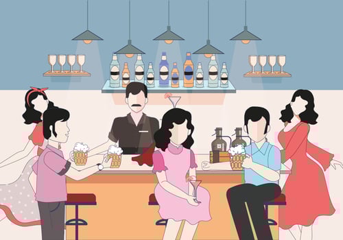 Crowded Bar Vector