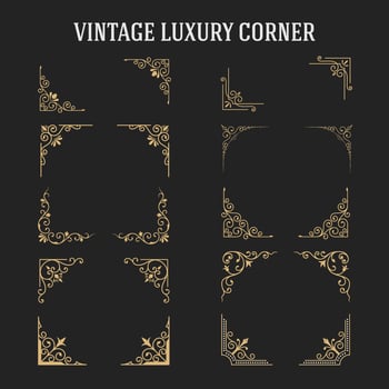 Set of Vintage Luxury Corner Design vector