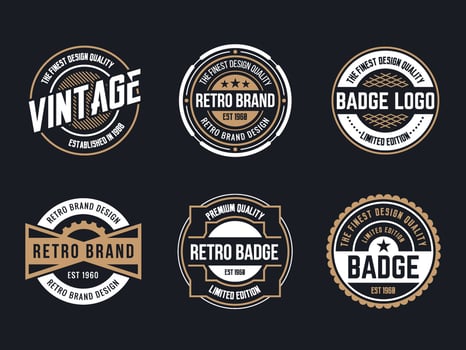 Circle Vintage and Retro Badge Design vector