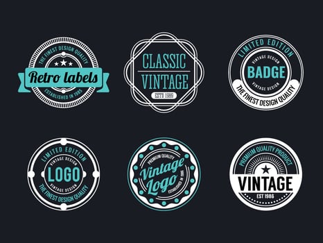 Circle Vintage and Retro Badge Design Collection vector
