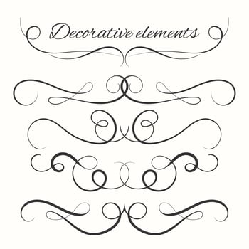 Hand drawn dividers set. Decorative borders set. Ornamental decorative elements vector