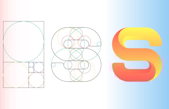 Fibonacci Golden Ratio Template Logo Vector Illustration