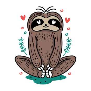 Cute Yoga Sloth Illustration vector