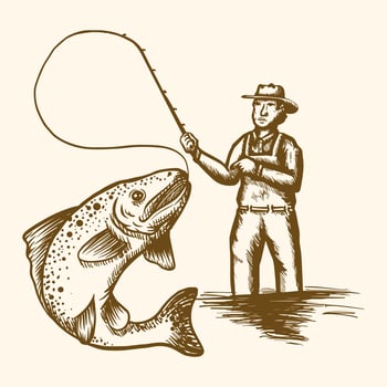 Fly Fisherman vector