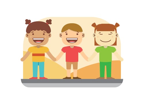 Diverse Children Playing vector
