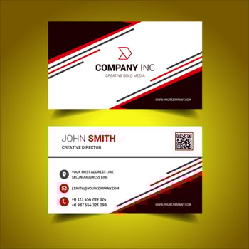 Bright Red And White Business Card vector