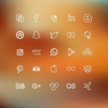 Lined Social Media Icon vector