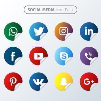 Social Round Media Collection vector