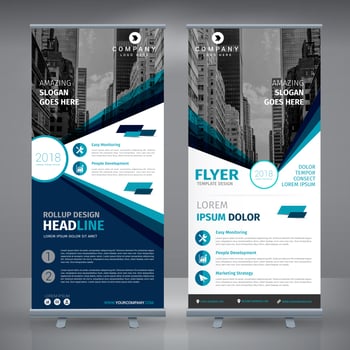 Blue Elegant Business RollUp vector