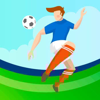 Modern Minimalist France Soccer Player Passing a ball with gradient background vector Illustration
