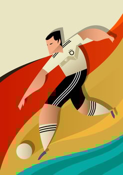 Germany World Cup Soccer Players In Action vector